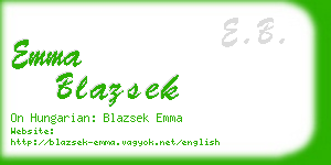 emma blazsek business card